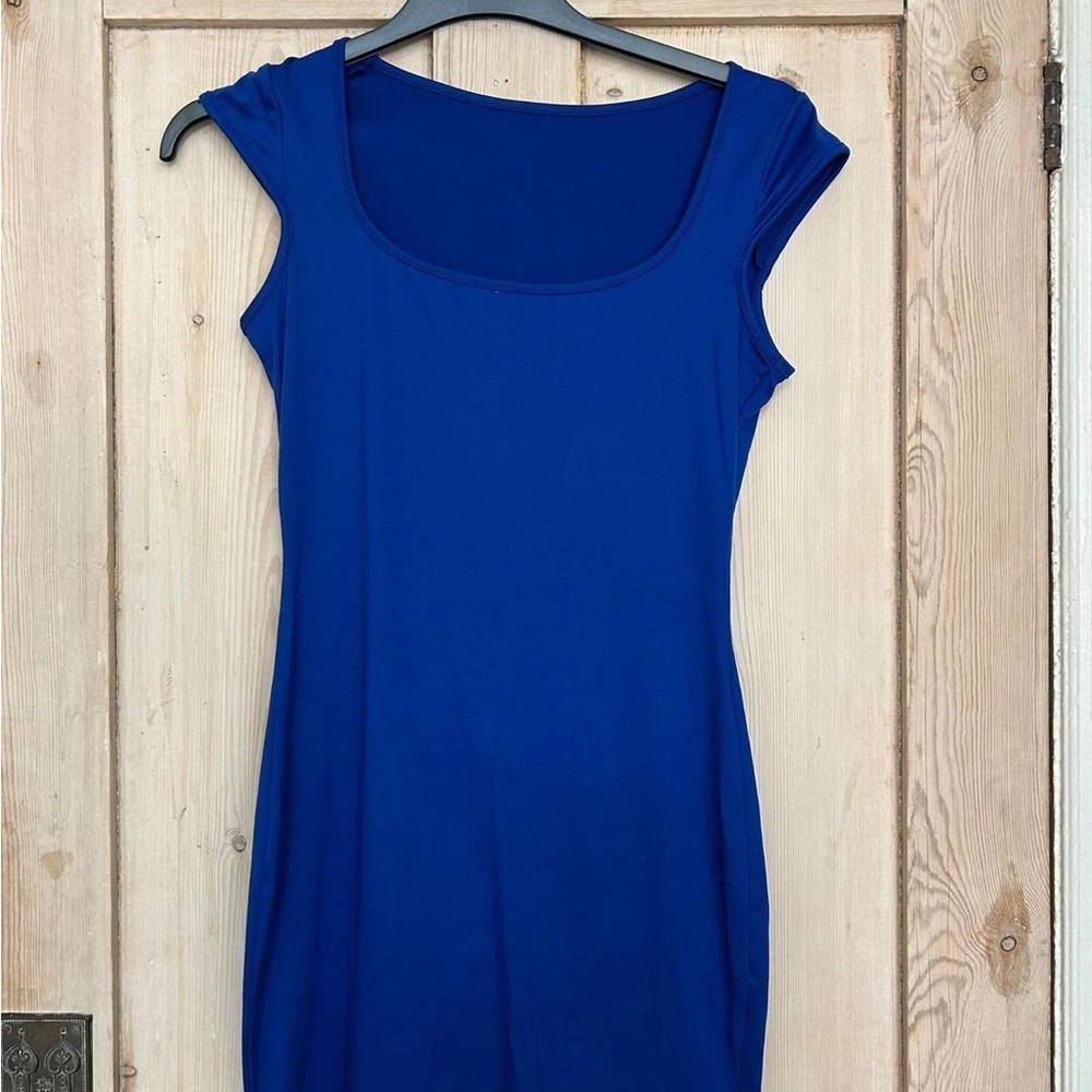 SHEIN Blue Fitted Bodysuit Blouse